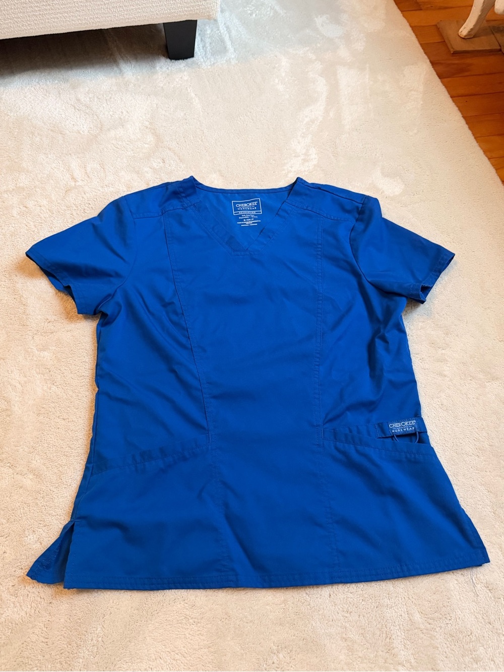 Cherokee V-Neck Scrub Top in Royal Blue